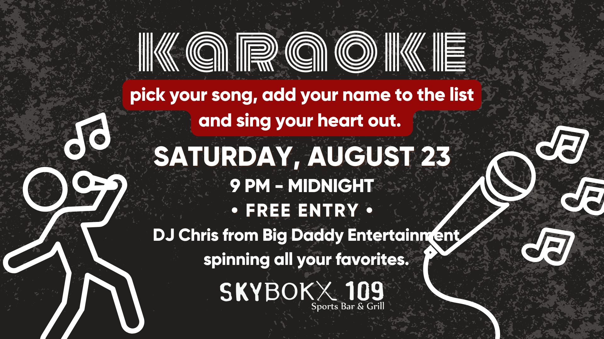 Promotional slide for Karaoke Night